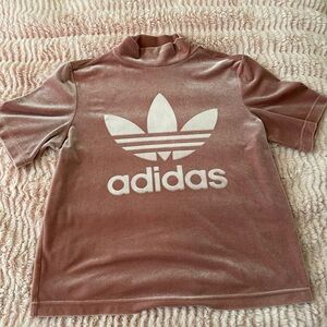 Adidas Pink Velour T-Shirt